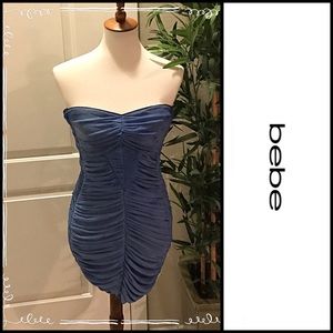 🔥 Bebe Addiction Blue Strapless Dress Size M